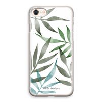 Tropical watercolor leaves: iPhone 8 Transparant Hoesje