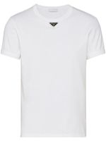 Prada t-shirt en coton à logo triangulaire - Blanc