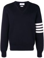 Thom Browne 4-Bar Milano Stitch V-Neck Pullover - Bleu - thumbnail