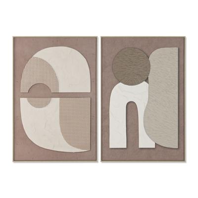 Canvas Home ESPRIT Wit Bruin Modern Stads (2 Stuks)