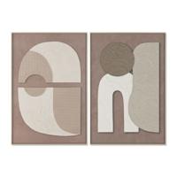Canvas Home ESPRIT Wit Bruin Modern Stads (2 Stuks)