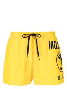 Moschino short de plage à logo imprimé - Jaune