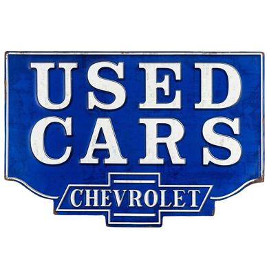 Chevrolet Used Cars Die Cut Metalen Bord