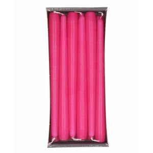 36x Fuchia roze dinerkaarsen 25 cm 8 branduren