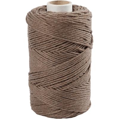 Creativ Company Macramé koord, l: 198 m, d 2 mm, lichtbruin, 330 gr/ 1 rol