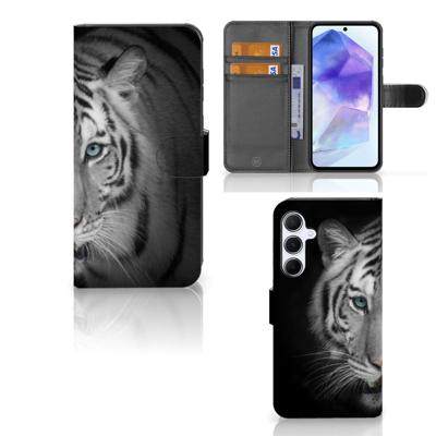 Samsung Galaxy A55 | Telefoonhoesje | Met pasjeshouder | Tijger