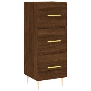 The Living Store Dressoir - Hout en Metaal - 34.5 x 34 x 90 cm - Bruineiken