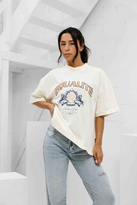Equalité Dani Boxy T-Shirt Dames Gebroken Wit - Maat XS - Kleur: Gebroken Wit | Soccerfanshop