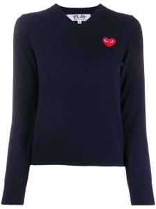 Comme Des Garçons Play pull à logo brodé - Bleu