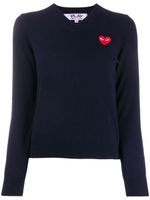 Comme Des Garçons Play pull à logo brodé - Bleu