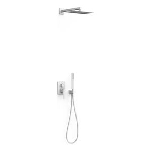 Regendouche set Tres Slim | Inbouw | Mengkraan | 2-weg | Vierkant | Wit mat