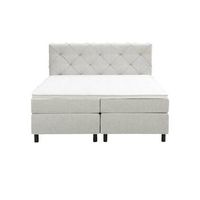 Boxspring Liv geruit - ecru - 160x200 cm - ronde poot - Leen Bakker