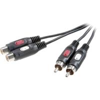SpeaKa Professional SP-7870384 Cinch Audio Verlengkabel [2x Cinch-stekker - 2x Cinch-koppeling] 2.50 m Zwart - thumbnail
