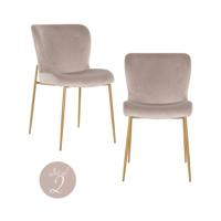 Eetkamerstoel Odessa Khaki Velvet Brushed Gold (Brandvertragend) (set van 2)
