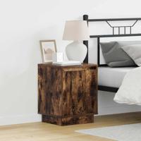 Nachtkastje 2 pcs Gerookt eiken 39 x 34.5 x 50 cm Bewerkt hout