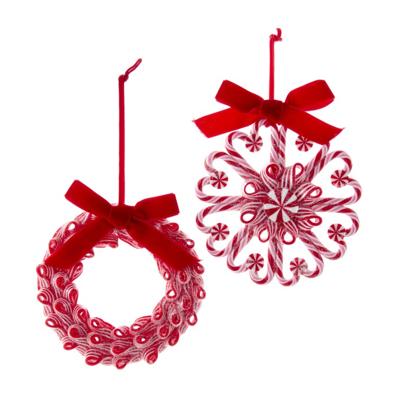 Orn.claydgh krans l12cm rood - Kurt s adler