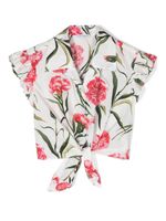 Dolce & Gabbana Kids chemise à fleurs - Blanc