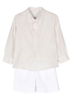 AMAYA ensemble chemise-short à fines rayures - Tons neutres