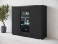 Hoge commode VITTORIO 3 deuren grafiet met led