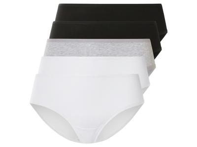 esmara 5 dames hipsters (Zwart/grijs/wit, S (36/38))