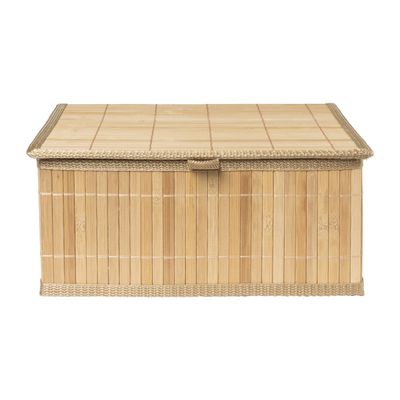 Bamboe mand met deksel - 13x29x23 cm
