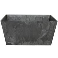 Bloempot/plantenpot - D30 en H14 cm - zwart - gerecycled kunststof - binnen/buiten