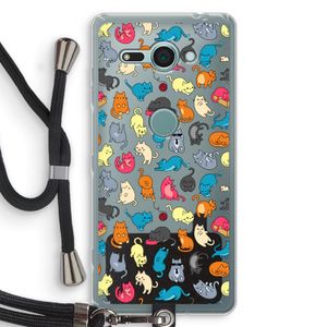 Kleurrijke katten: Sony Xperia XZ2 Compact Transparant Hoesje met koord