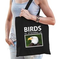 Amerikaanse zeearend tasje zwart volwassenen en kinderen - birds of the world kado boodschappen tas - thumbnail