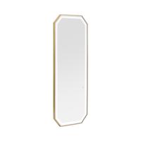 Kappersspiegel - LED verlichting - extra plat - achthoekig - goudkleurig - 180 x 70 cm