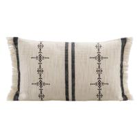 2e Halve Prijs Leen Bakker - Sierkussen Xavi - Off-white/zwart - 30x50 Cm - Katoen - Wit#Zwart