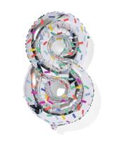 HEMA Folieballon cijfer 8 confetti XL (zilver)