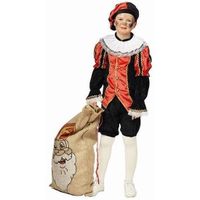 Zwarte Piet kostuum kind rood/zwart - thumbnail