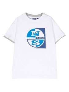 North Sails Kids T-shirt met logoprint - Wit