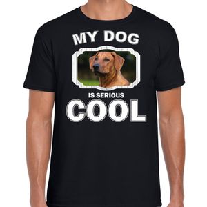 Rhodesische pronkrug honden t-shirt my dog is serious cool zwart voor heren