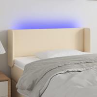 Hoofdbord LED 103x16x78/88 cm stof crèmekleurig