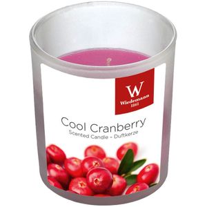 1x Frisse cranberry geurkaarsen in glazen houder 25 branduren   -