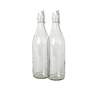 Gerimport Beugelfles - 24x stuks - weckfles met beugeldop - 1 liter - glas