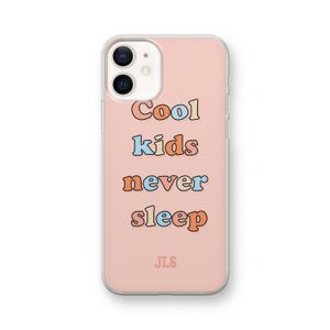 Cool Kids Never Sleep: iPhone 12 Transparant Hoesje
