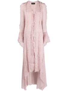 Blumarine robe mi-longue en soie à pois - Rose