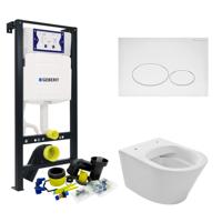 Toiletset Plieger Frame By Geberit met Wiesbaden Vesta Toilet Wit Glans en Softclose Zitting