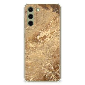 Samsung Galaxy S21FE TPU Siliconen Hoesje Marmer Creme