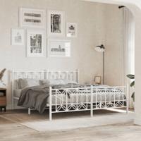 Bedframe met hoofd- en voeteneinde metaal wit 180x200 cm