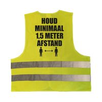 Gele veiligheidsvest 1,5 meter afstand pictogram werkkleding voor volwassenen - Veiligheidshesje - thumbnail