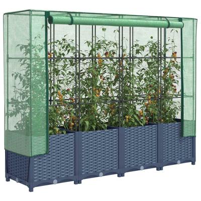 Plantenbak verhoogd met kashoes 160x40x138 cm rattanlook