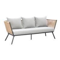 Loungebank Almeria - naturel/antraciet - 75x200x75 cm - Leen Bakker