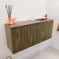 Toiletmeubel Mondiaz Joya Dlux | 90 cm | Meubelkleur Dusk | Faye wastafel Arena Wasbak Rechts | 1 kraangat