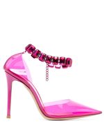 Gianvito Rossi escarpins transparents 100 mm ornés de cristaux - Rose