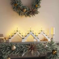 Kerst Kaars Brug 3 pcs Wit 39.5 x 5 x 29 cm Massief grenenhout