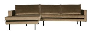 BePureHome Loungebank 'Rodeo' Links, Velvet, kleur Taupe