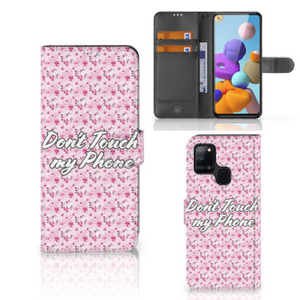 Samsung Galaxy A21s Portemonnee Hoesje Flowers Pink DTMP